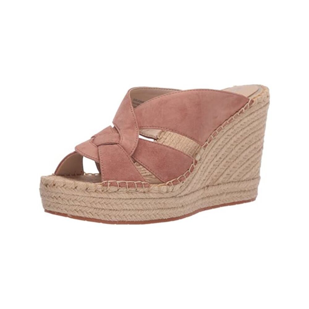 KENNETH COLE Womens Brown Sandal  1.5" Platform Swirl Mule Wedge Mules Shoes 9 M